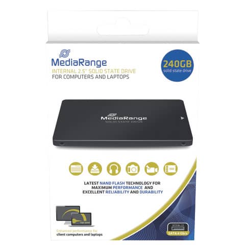 Unità SSD interna Media Range SATA 6 Gb/s - 240 GB - da 2,5 pollici - nero - MR1002